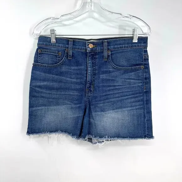 J. Crew High Rise Denim Jean Shorts 29 Raw Hem Cut Off Festival Boho Beach - Picture 1 of 5